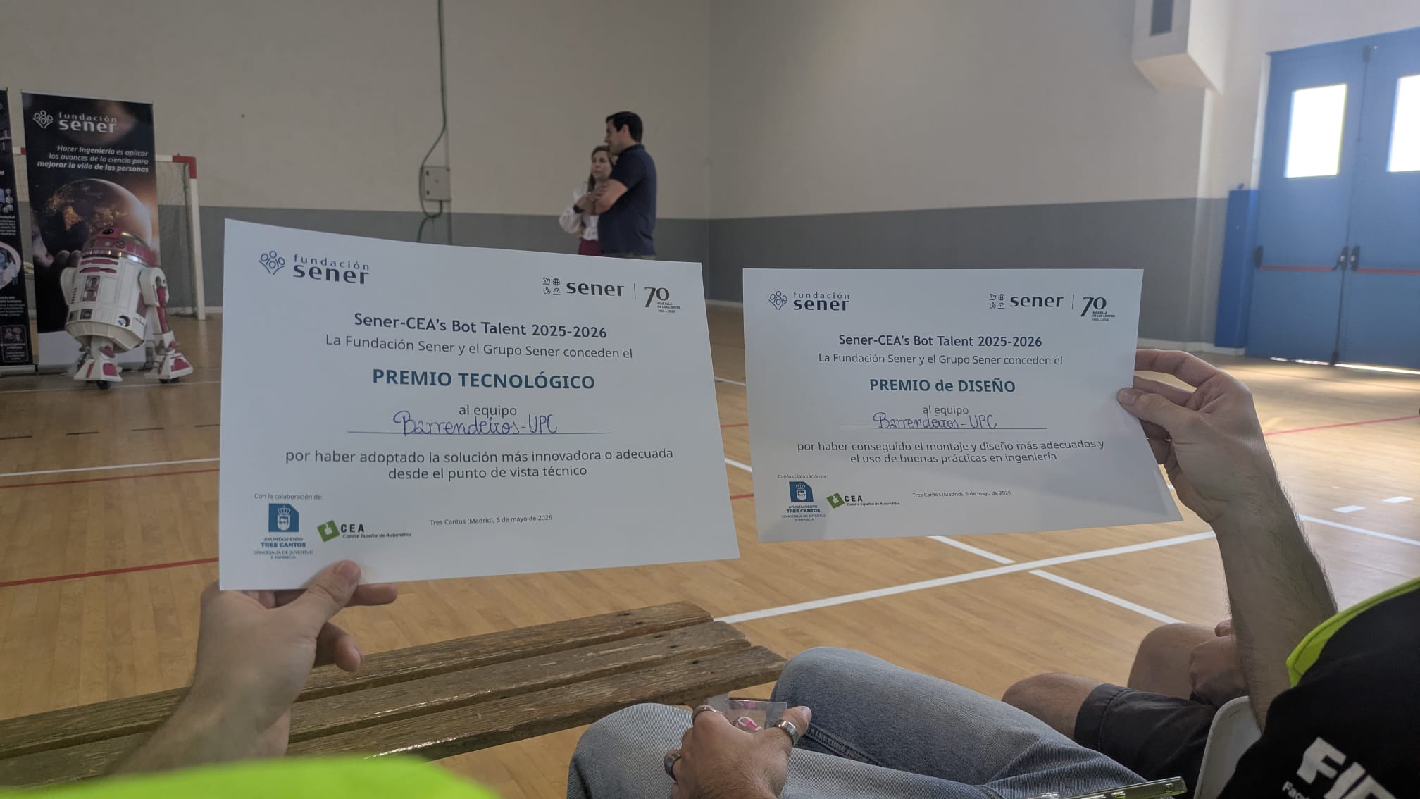 Barrendeiros team at the SENER–CEA Bot Talent awards ceremony